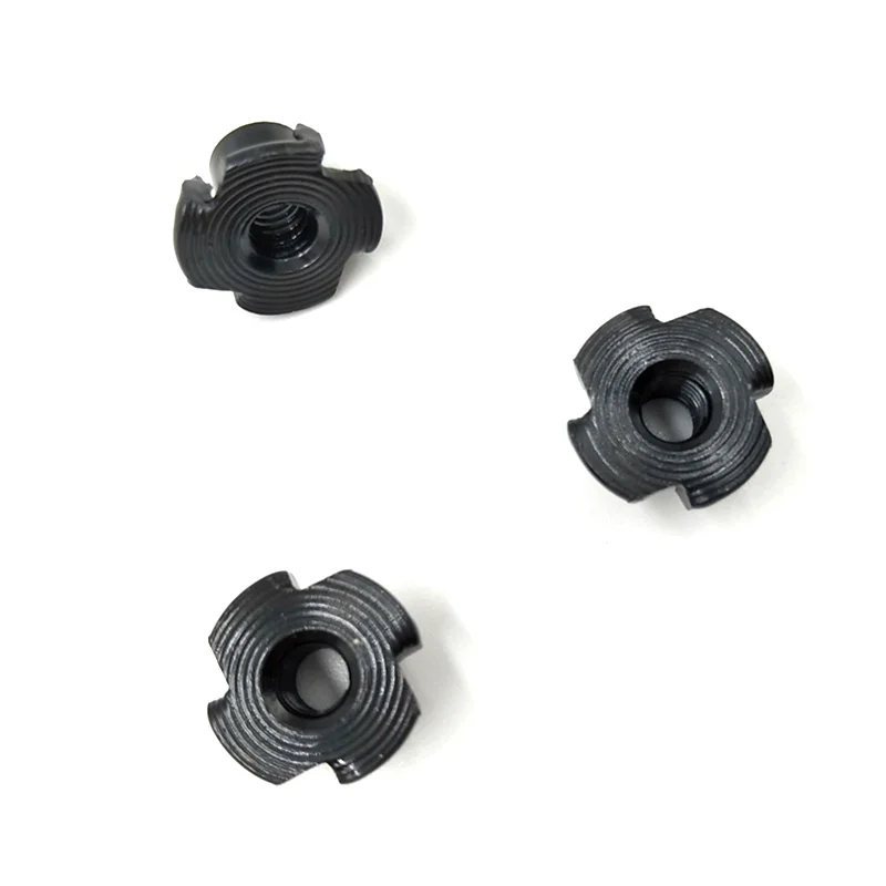 Galvanized M6 M8 M10 Four-toothed Wood Panel Inlaid Nut 4 Pronged Furniture Nuts Four Claw T Nut