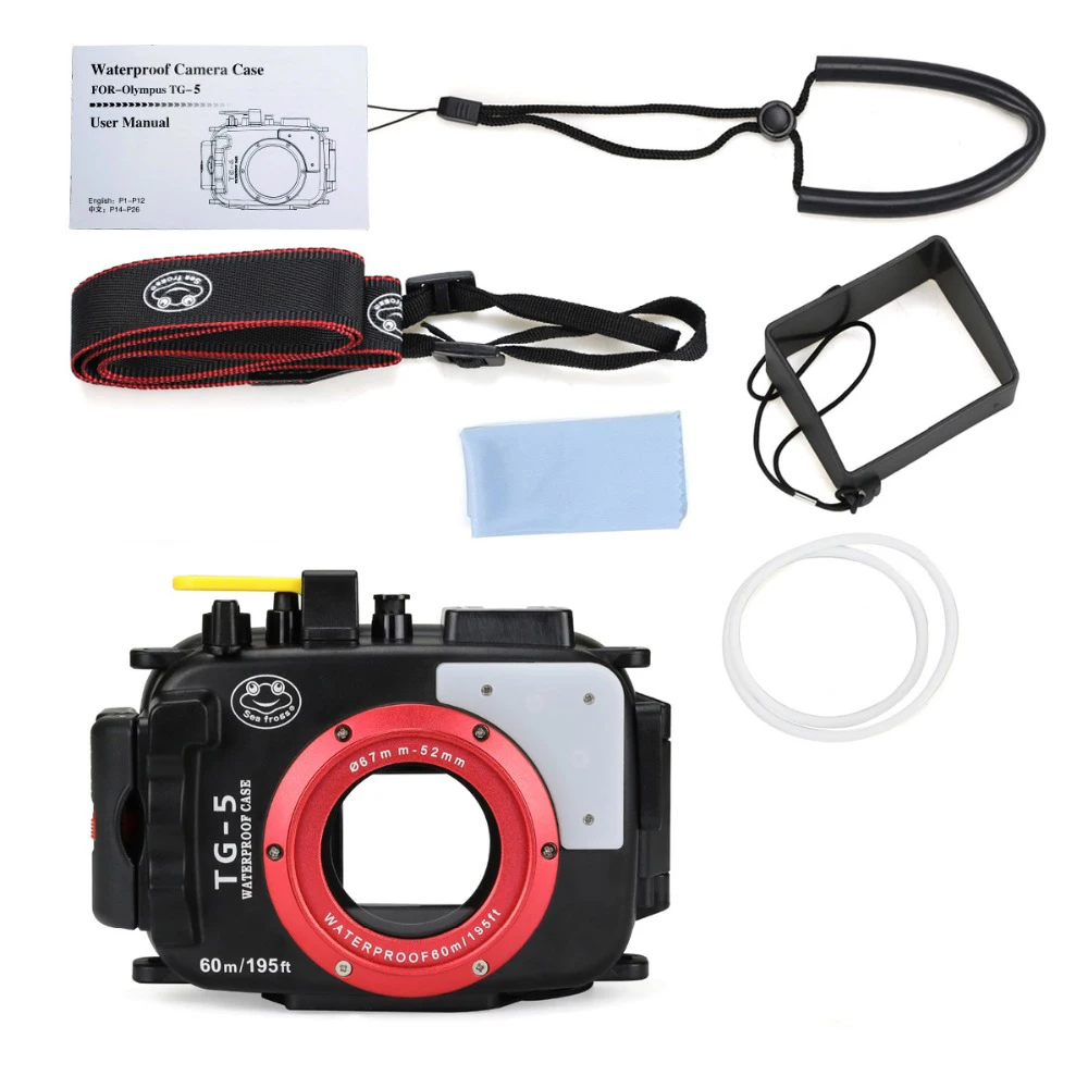 Seafrogs 40m/130フィート TG-5 防水ハウジングケース Olympus TG-5