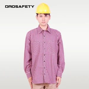 Latest Design Safety Work Wear Cotton Work Clothes Ropa Frc Para Trabajar Fr NFPA 70E Fire Resistant Checkered Shirt