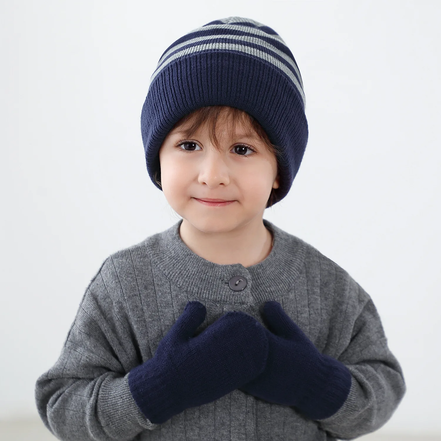 2023 Cute Winter Boy Girl Hat Children Skullies Cap Pom Pom Beanies
