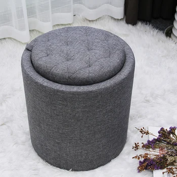 HStex Custom Modern Fancy Stool 2021 Classic Round Velvet Gold Based Pouf Puff Fabric Ottoman Cushion Velvet Seat