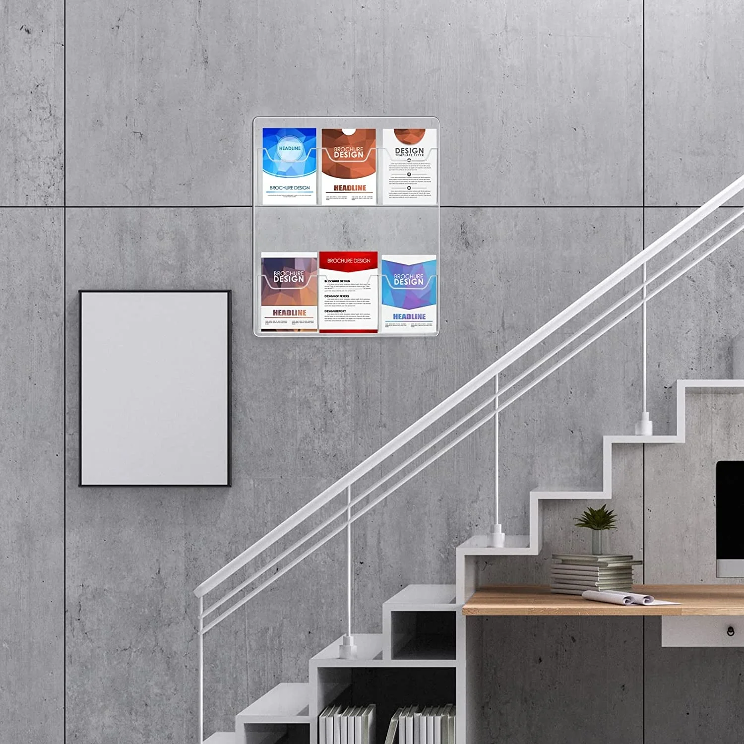 Акриловая деловая Складная брошюра тройного сложения, стойка с несколькими слотами, настенное крепление, прозрачные карманы, экономия места, брошюра, литературное меню, реклама