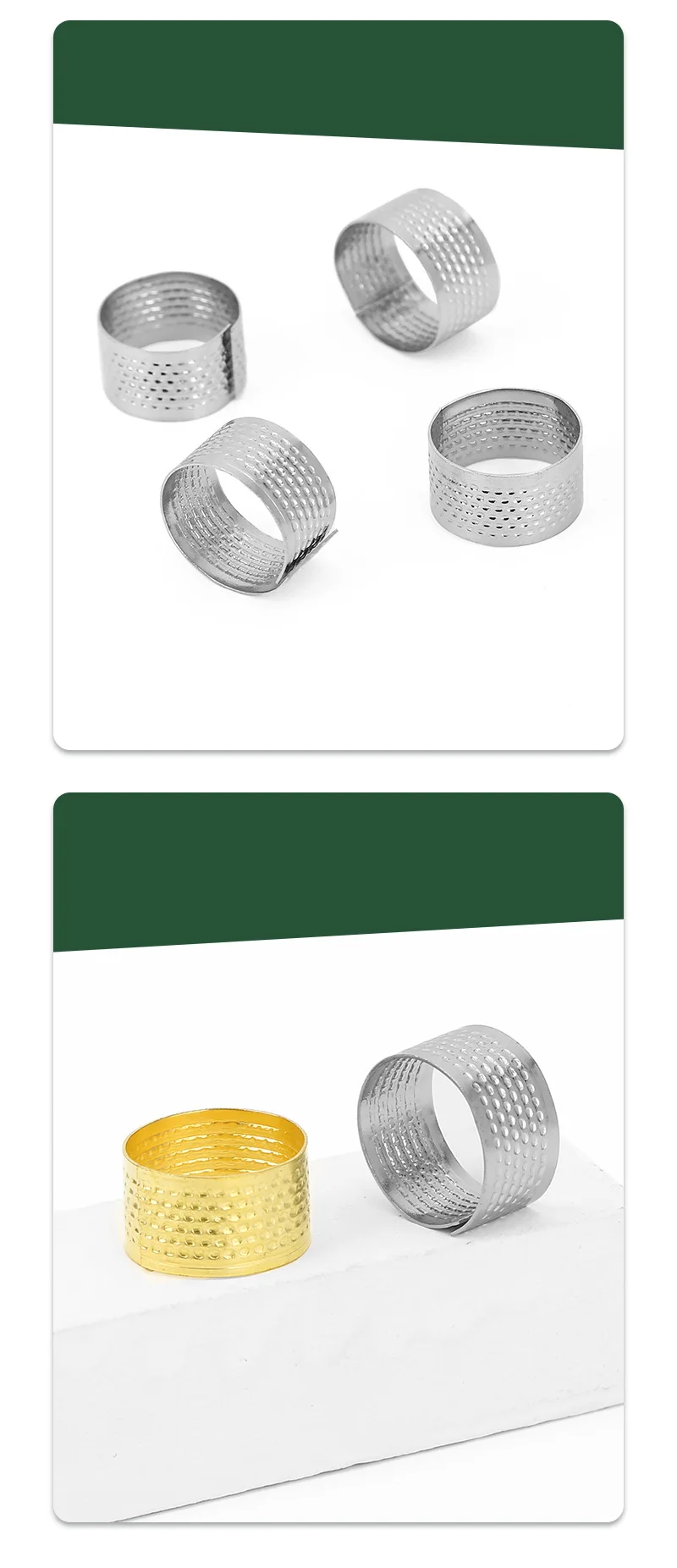 Sewing Thimble Ring, 7Pcs For Most People's Fingers Sewing Thimble