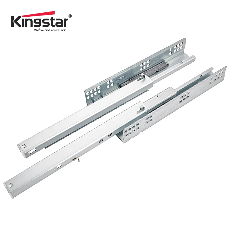3 Fold Damper Concealed Telescopic Channel Rail Cabinet Drawer Slide Push to Open Auto-Open Drawer Slide Telescopic Channel
