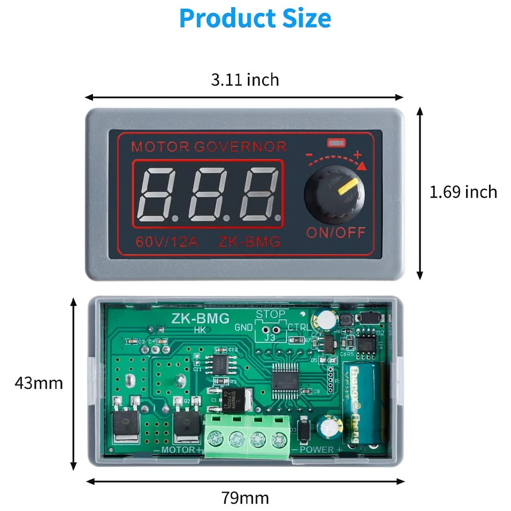 Speed Controllers Regulators, 9-60V, 12A, 500W, PWM - detail 12