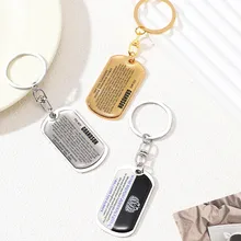 Creative Stainless Steel Military Brand Drop Glue Key Chain Personality  Pendant Accessories Custom Factory Direct Sales