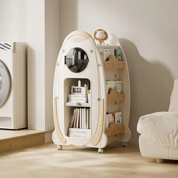 Newest Design Kids Rotating Bookshelf Children Storage Cabinets Bookcase Baby Rack Plastic Book Shelf Furniture Toys Sets Room