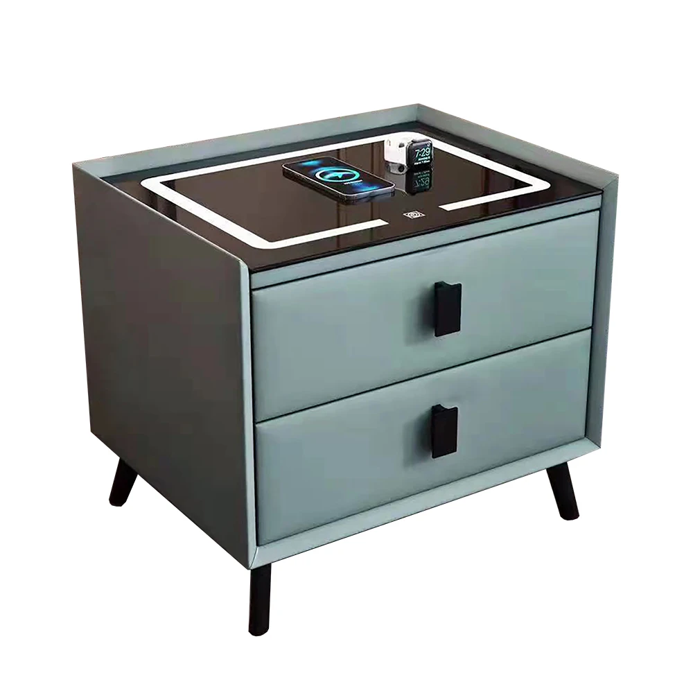 Intelligent Nightstands Bedroom furniture Wireless usb Charging Storage Drawer Cabinet Smart Speaker Bedside Table Night Stand  11234087