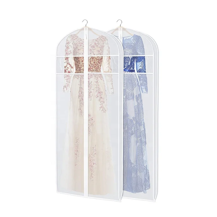 
Garment Bags Long Dress Clear Hanging Lightweight Breathable Dust Cover with Study Full Zipper for Storage Cloth With Window 