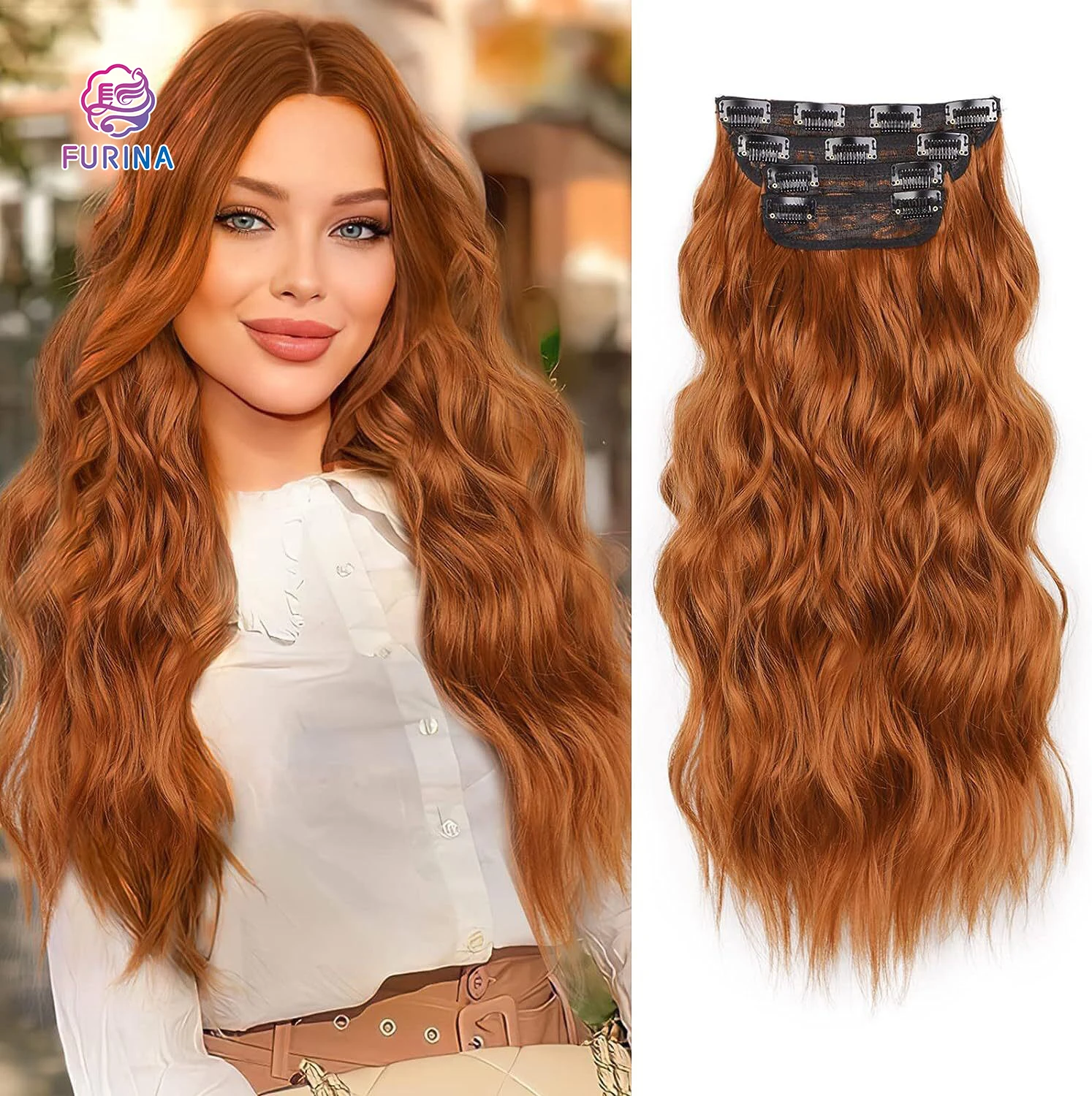 2023 Heat Resistant Fiber Weave Top Grade Piece 11 Clips Hair Weft  Synthetic Bundle for Woman