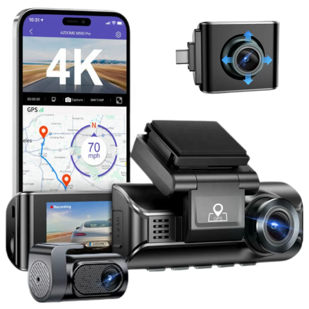 Azdome M550 Pro Global Hot Selling Exclusive Private Model 3ch Built-in  Wifi Gps 64gb 4k Dash Cam - Buy 3 Channel Dash Cam 4k With Wifi Dash Cam  Dual Dvr Car Dashcam Night Vision Car Camera For Audi ...