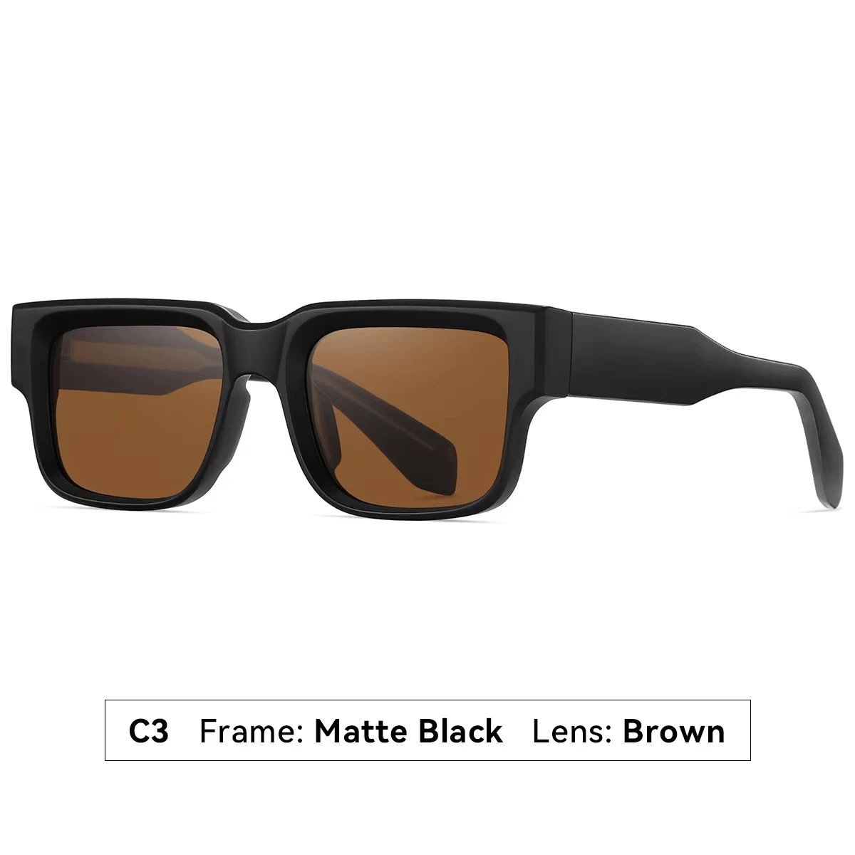 Lunettes de soleil carrées pour hommes, monture épaisse, polarisées, protection UV, en plastique, taille 2026._voghion.com