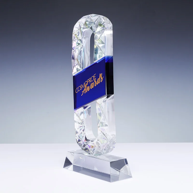 Factory Direct custom plated 8-font k9 crystal trophy supplier