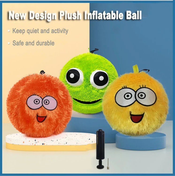 Custom Inflatables Beach Bouncing Ball Plush Toy Children Soft Stuffed Fabric Toy Balls