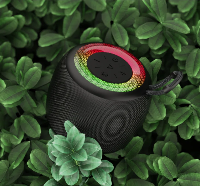 LED Light Speakers 2023 New Portable Mini Bluetooth Speaker For Outdoor Fabric Wireless Bluetooth 5.3 Speakers Box