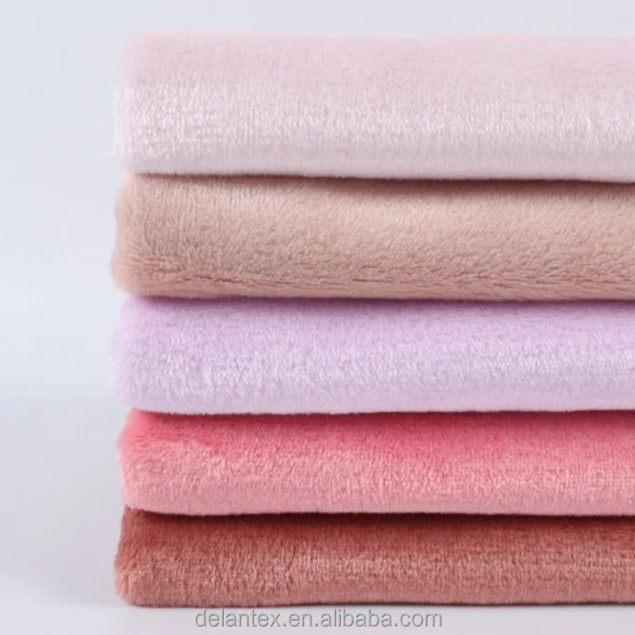 Delantex 100 Polyester 250GSM Heavy Wholesale Flannel Liso Felpa Fleece Fabric for Pajamas