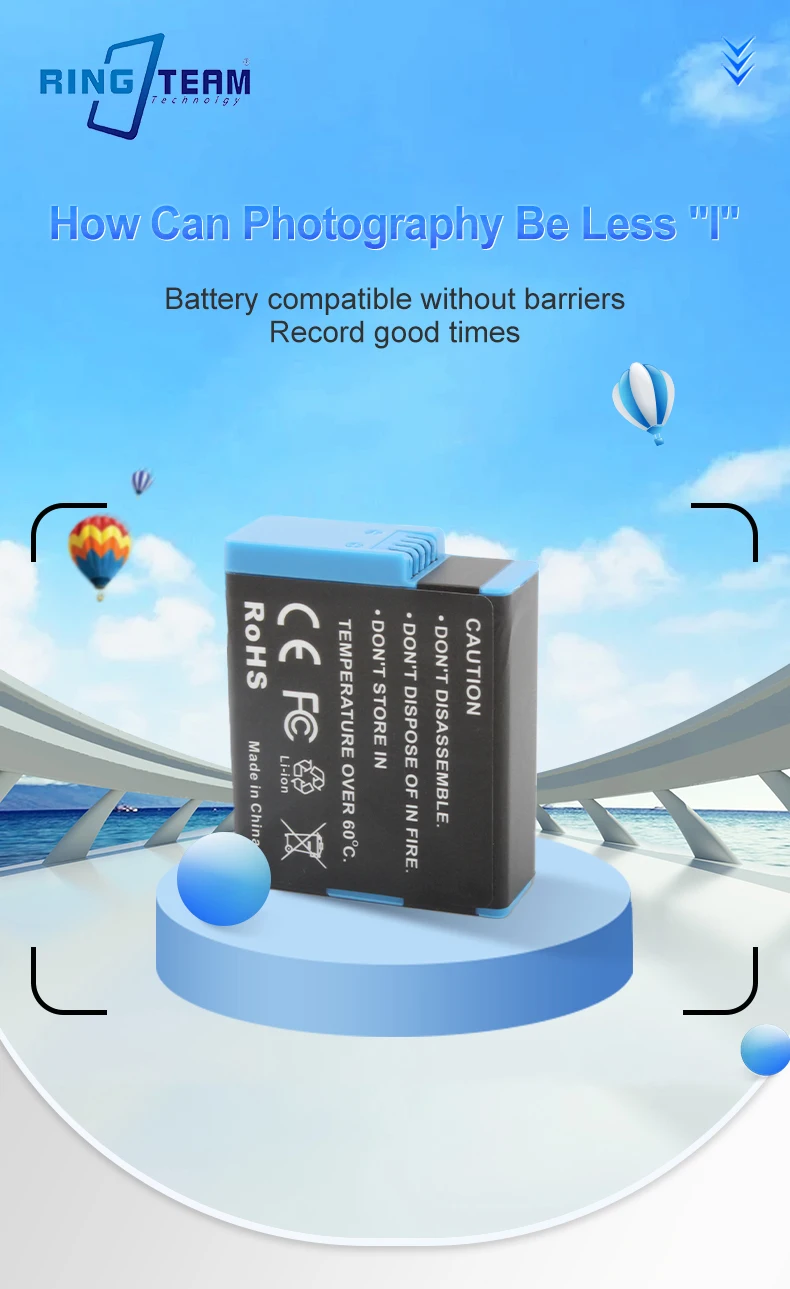 3.85V 1720mAh AHDBT-901 Rechargeable Digital Battery AHDBT901 Lithium-ion Batteries for GoPro Hero 11 GoPro Hero 10 GoPro Hero 9 factory