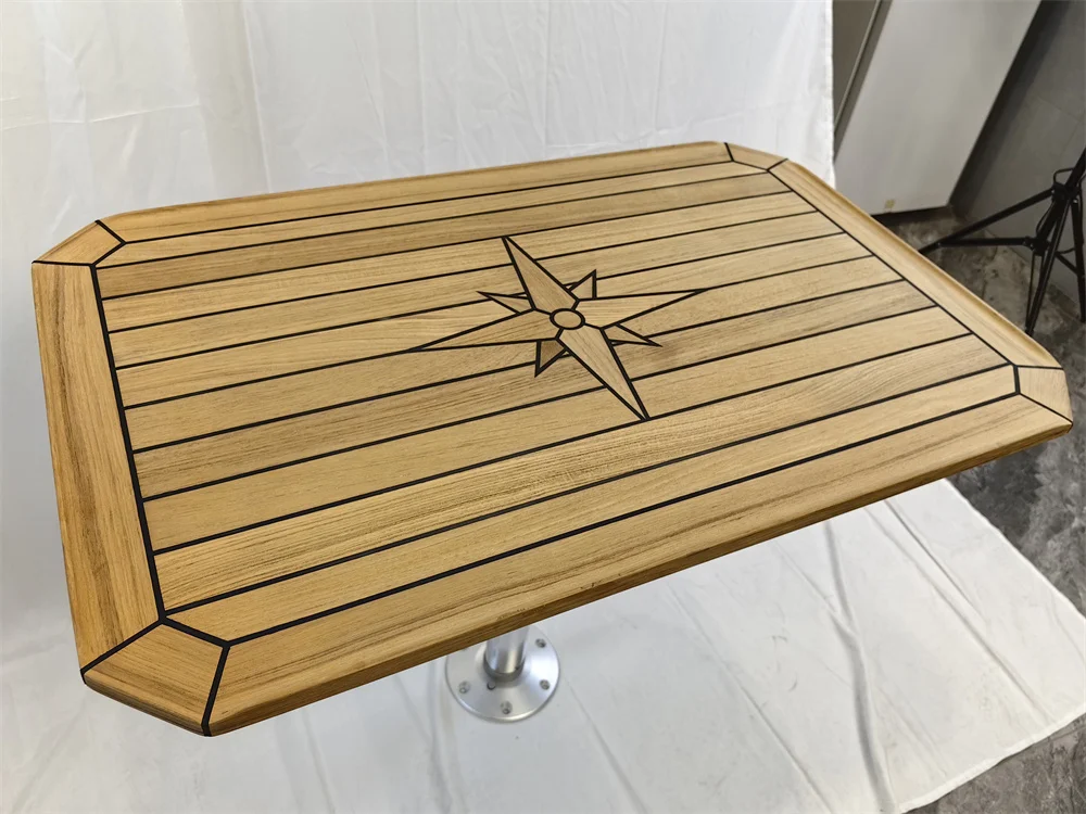 Boat Rectangular Teak Table Top Star Inlay Square Corner 4 Sizes Marine Yacht Rv Buy Teak
