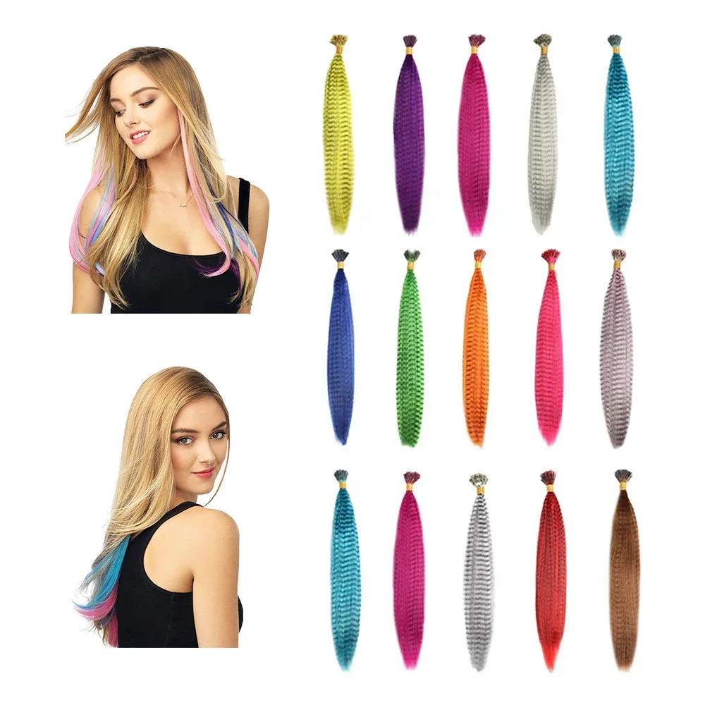 Shinein Long Straight Natural Colored Synthetic Feathers Hair
