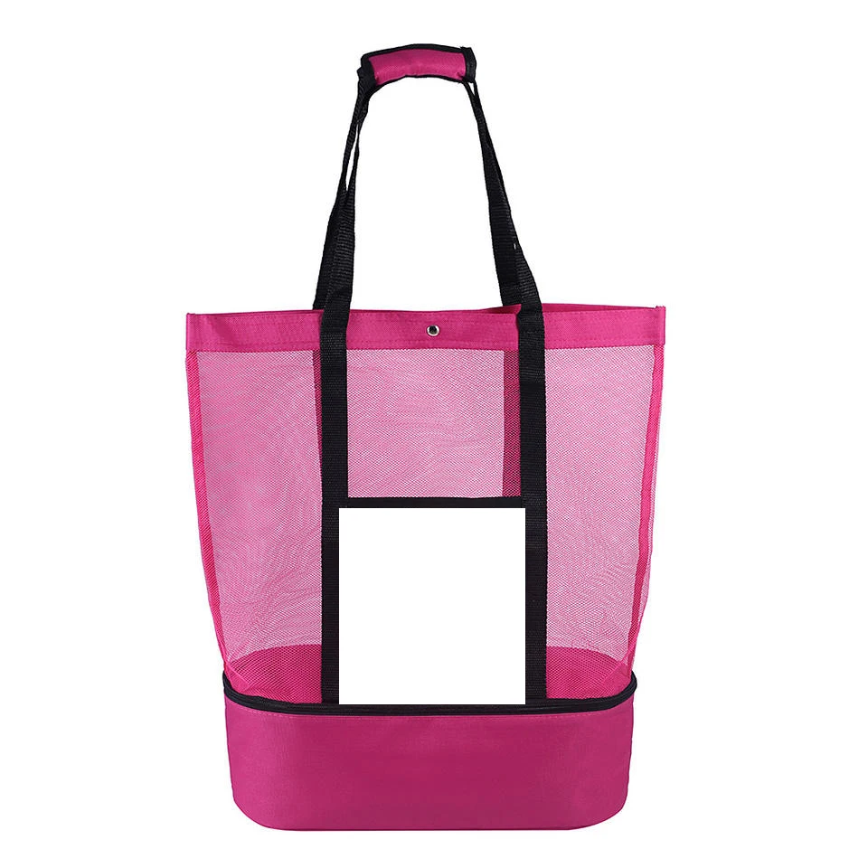 Sublimation 2-in-1 Mesh Beach Bag with Insulated Cooler Bag
