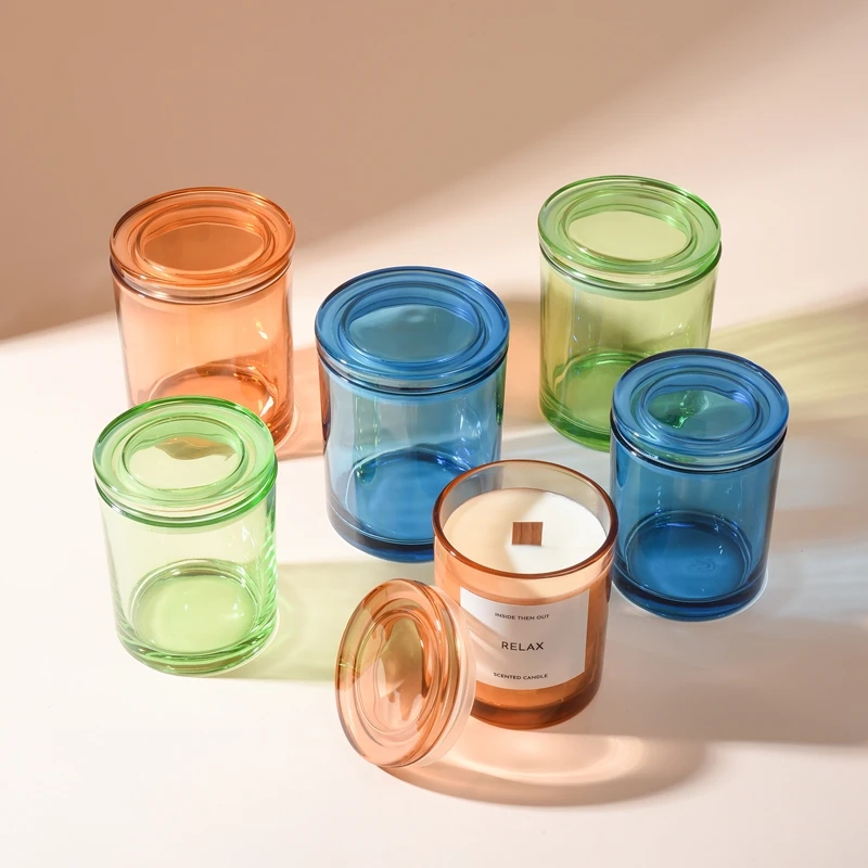 2025 New Custom Glass Candle Jars with Unique Luxury Glass Lid Empty ...
