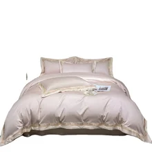 luxury 100% cotton Solid Color hotel  bedding set