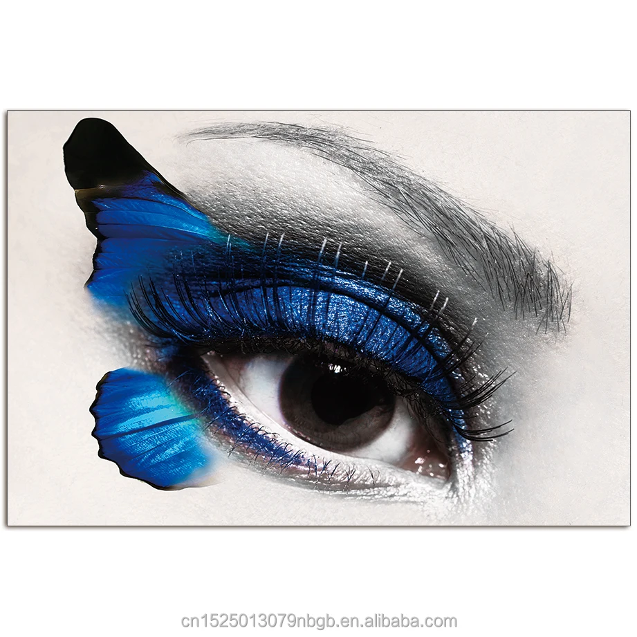 Abstract Simple Butterfly Blue Human Eye Texture Art Pictures Acrylic Canvas Painting