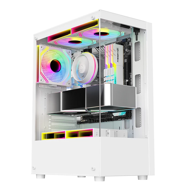 Ruix Phantom 2 White Gaming PC Case - Tempered Glass