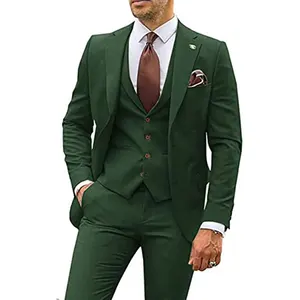 Europe United States Slim-Fit Men's Three-Piece Best Man Banquet Dress Single Breasted Plus Size Feature for Bridegroom Groom