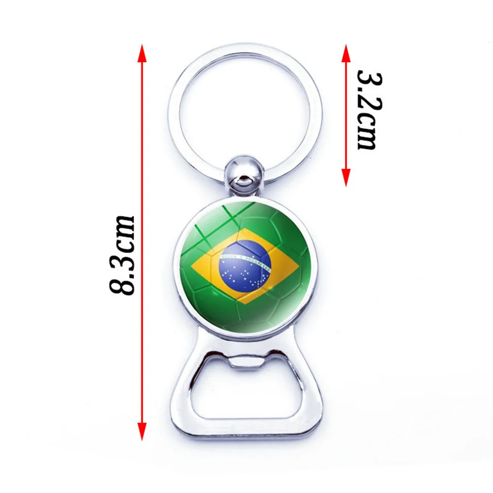 2026 FootballWorld Cross Border Carabiner Keychain Metal Bottle Opener National Club Flag Lightweight Waterproof Ornament