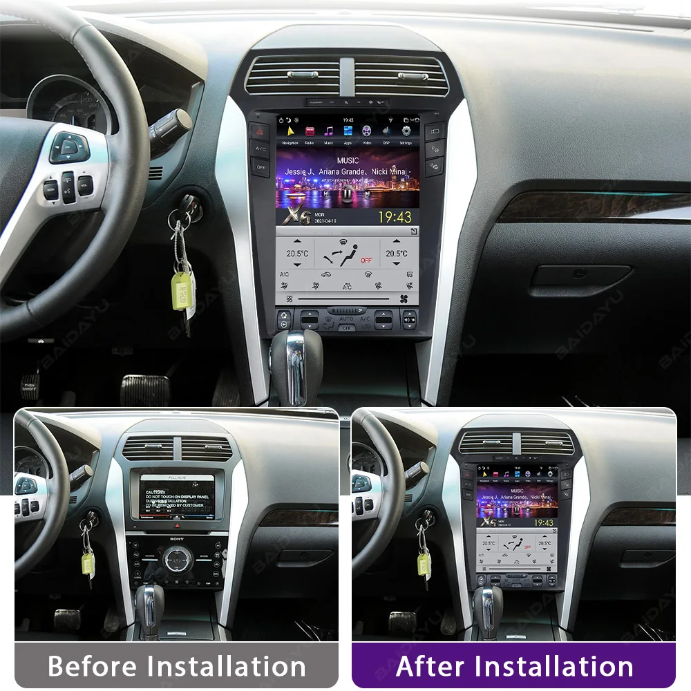 Android 12.1'' Car DVD Player for Ford Explorer 2011-2019 Car Radio with DVD Video Playback