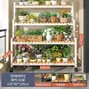 Four-tiered white 120cm long tiered flower stand
