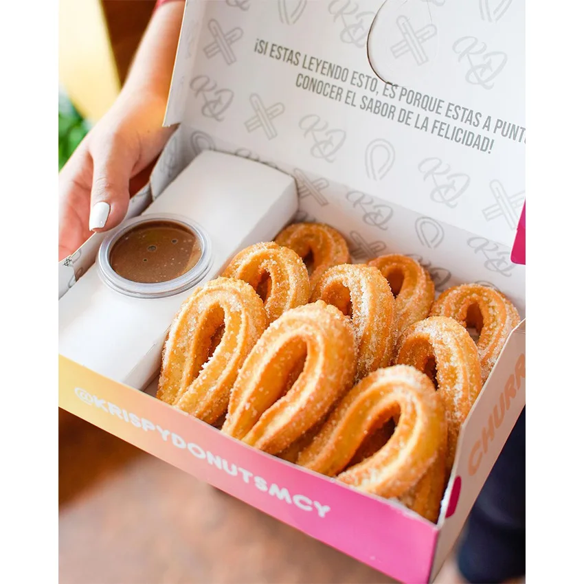 Fast Food Cookies Slide Box Crepe Cake Bakery Chocolate Truffles Catering Paper Box Packaging with Insert Sauce Dip