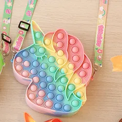 Детский кошелек с единорогом, мини-сумка через плечо, маленькая сумка для мелочей