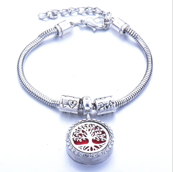 Aromatherapy Essential Oil Diffuser Bracelet Stainless Steel Locket Bangle Gift