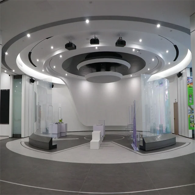 Glass Fully Automatic  Curved Sliding Partitions Automated Self-Driving Panel System Electric Sliding Glass Wall