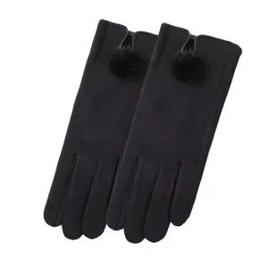 Winter Gloves for Women Suede Velvet Cold-Proof Warm Gloves for Women Fleece-Lined Thickened Gloves for Women