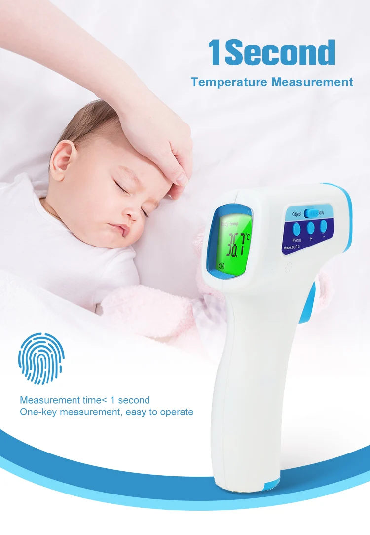 
 Бесконтактный цифровой инфракрасный термометр BABYLY для измерения температуры лба, цена для детей и взрослых  