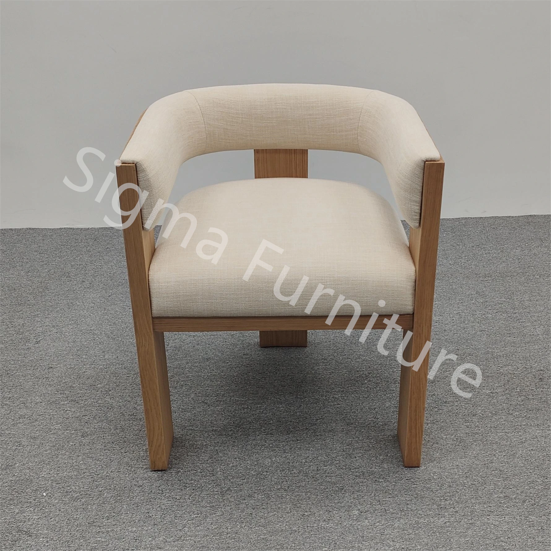 Modern Design Style Nordic Curved Back Wooden Leg Chair Room Furniture Kitchen Dining Chairs with Arm