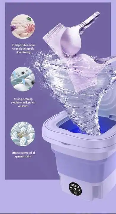 Portable 8L Foldable Mini Washing Machine Underwear Lazy Washing Machine Kids Washing Ma aperçu 6