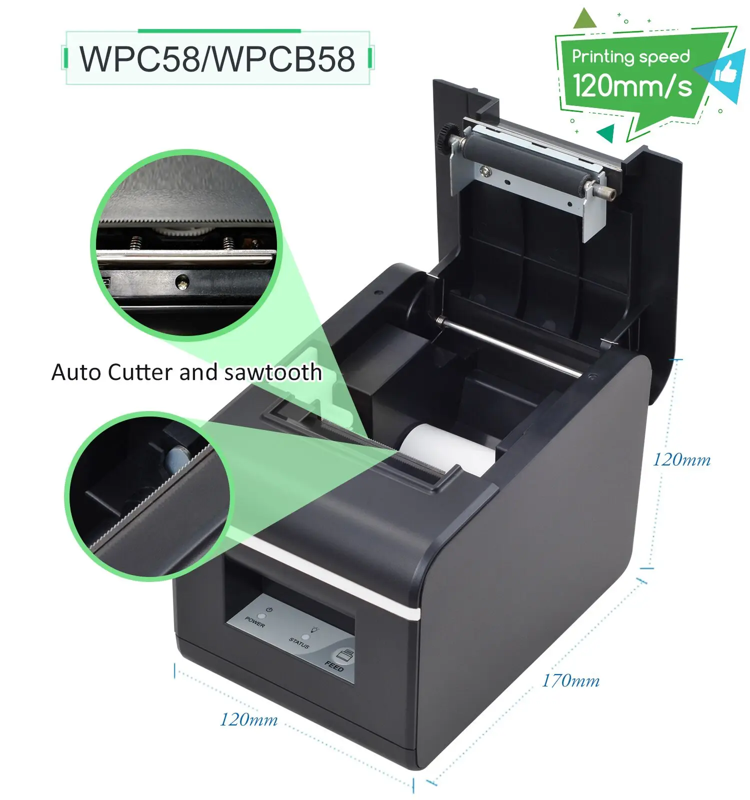 Pos Thermal Receipt Printer Calculator With Receipt Printer Mini