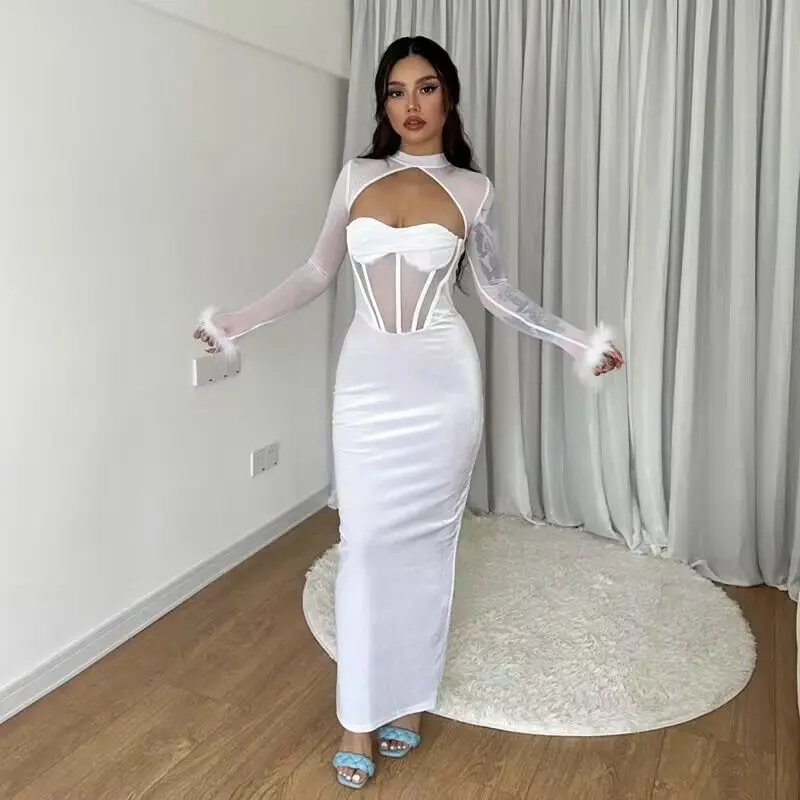 knee length dresses for ladies Speerise Ribbed Bodycon Midi Dresses