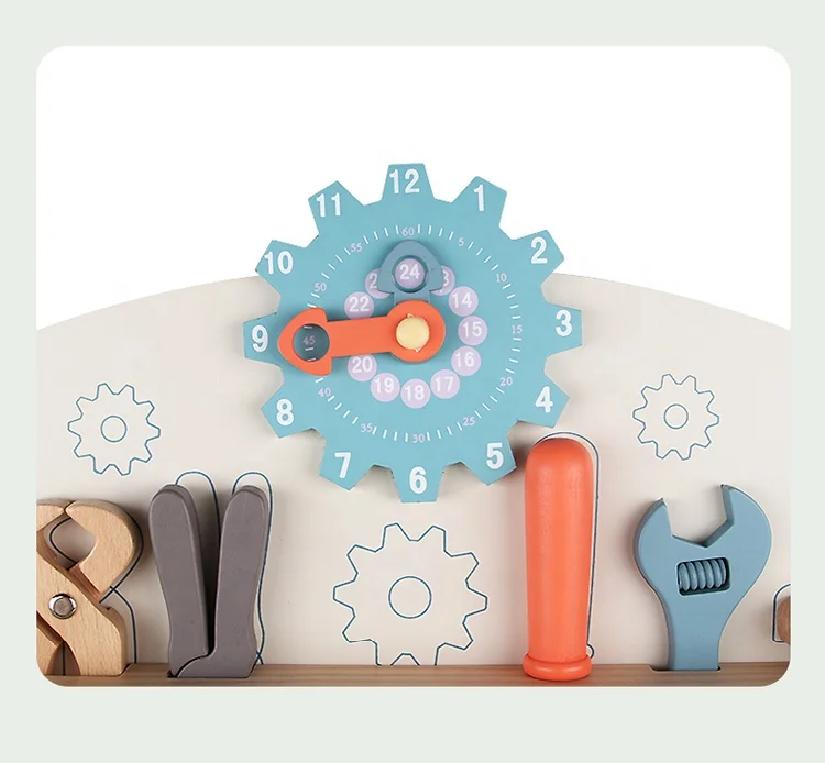 
Большая деревянная игровая скамейка для строительной мастерской, набор верстаков, игрушки для детей, подарок для малышей 