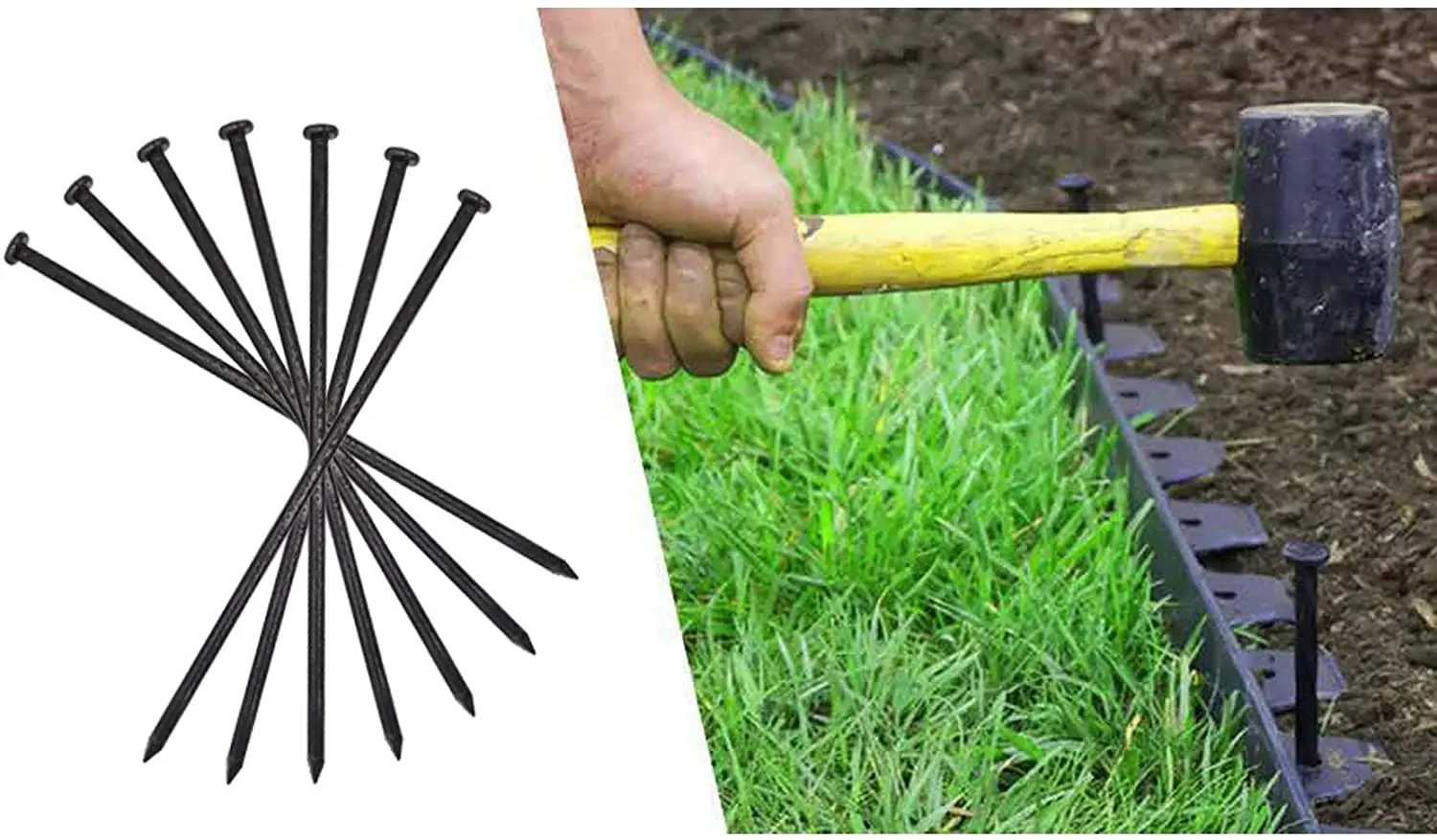 Smooth Spikes 10 Inches Long Black Metal Garden Stakes Metal Landscape