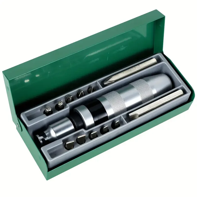 13pc High-Torque Impact Screwdriver Set - Quick-Release Chisel Bits with Comprehensive Extractor Kit