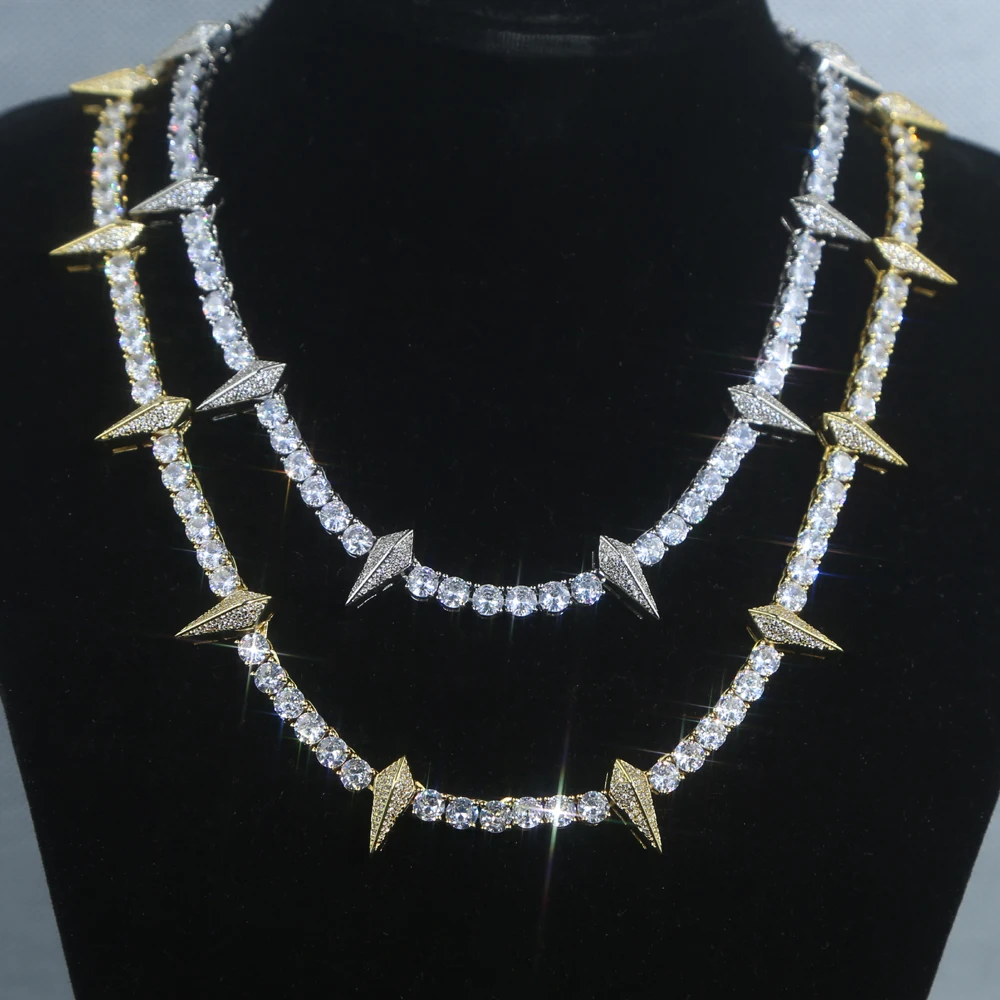 Iced Out Gold-plated Hip Hop Chain Necklace With 5mm Cuban