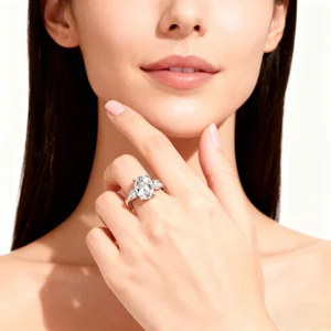 Best-Selling 925 Sterling Silver Moissanite Engagement Custom Elegant Classic Design Fine Jewelry Rings for Girls Jewellery