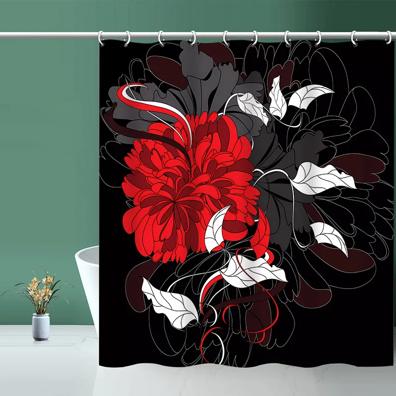 2024 Горячая Распродажа 3D Печатный домашний декор большая Цветочная занавеска для ванной комнаты водонепроницаемая душа