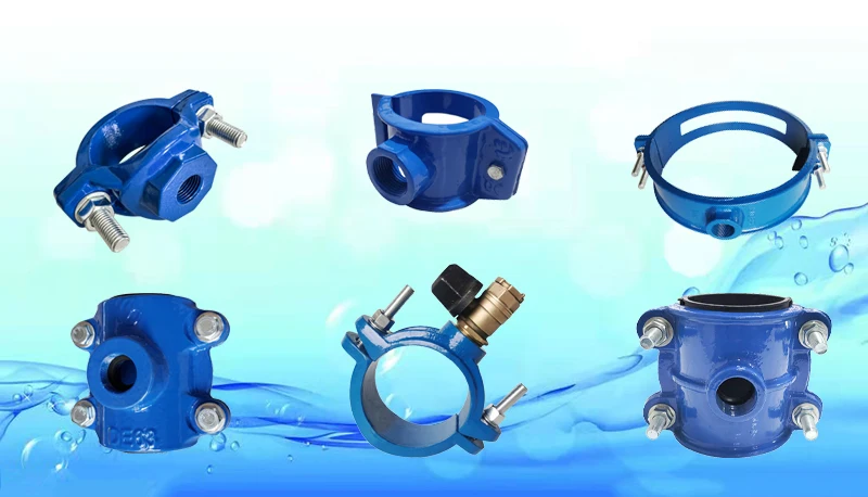 Pipe Tapping Tee of Ductile Iron Pipes DN32 with 20 Pvc Pipe Saddle Clamps