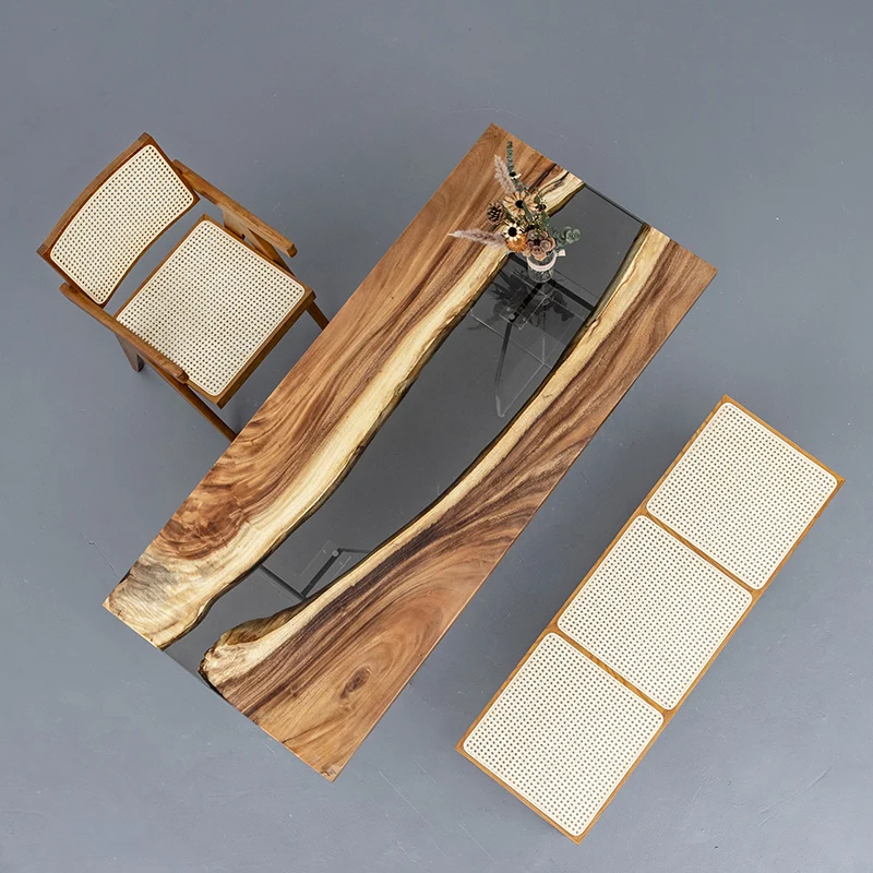 Creative Design River Table Solid Wood Walnut Slab Epoxy Resin Table Top Epoxy River Resin Dining Table